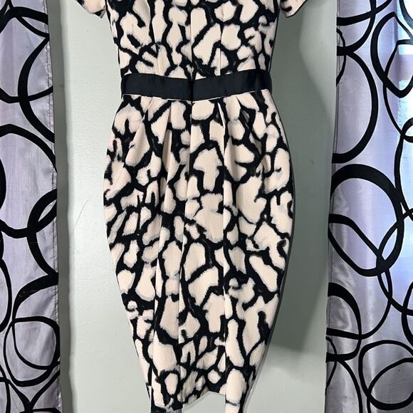 ASOS Marble Print Tulip Skirt Short Sleeve Zip Back Shift Dress Women US Size 4 - Picture 9 of 12